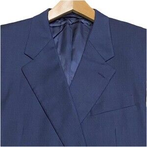 Vintage Loro Piana Hickey Freeman Men Blue Blazer 48XLG Tasmanian Super USA Wool